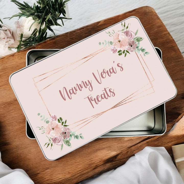 Personalised Dusky Pink Mum/Nans Treat Tin
