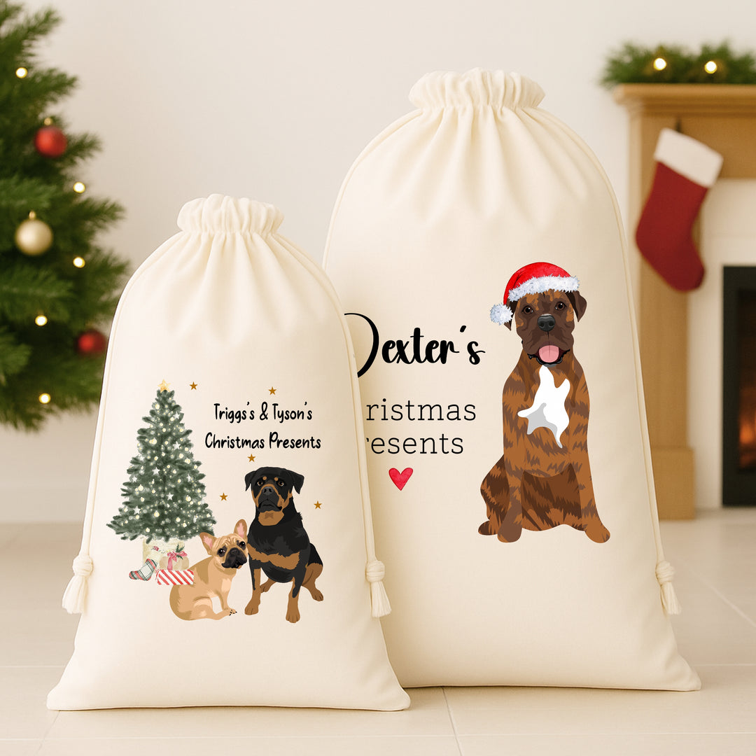 Personalised Dog's Christmas Present Sack