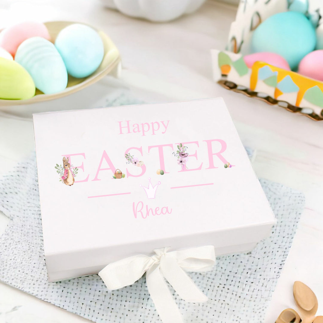 Personalised Pink Happy Easter Treat Box