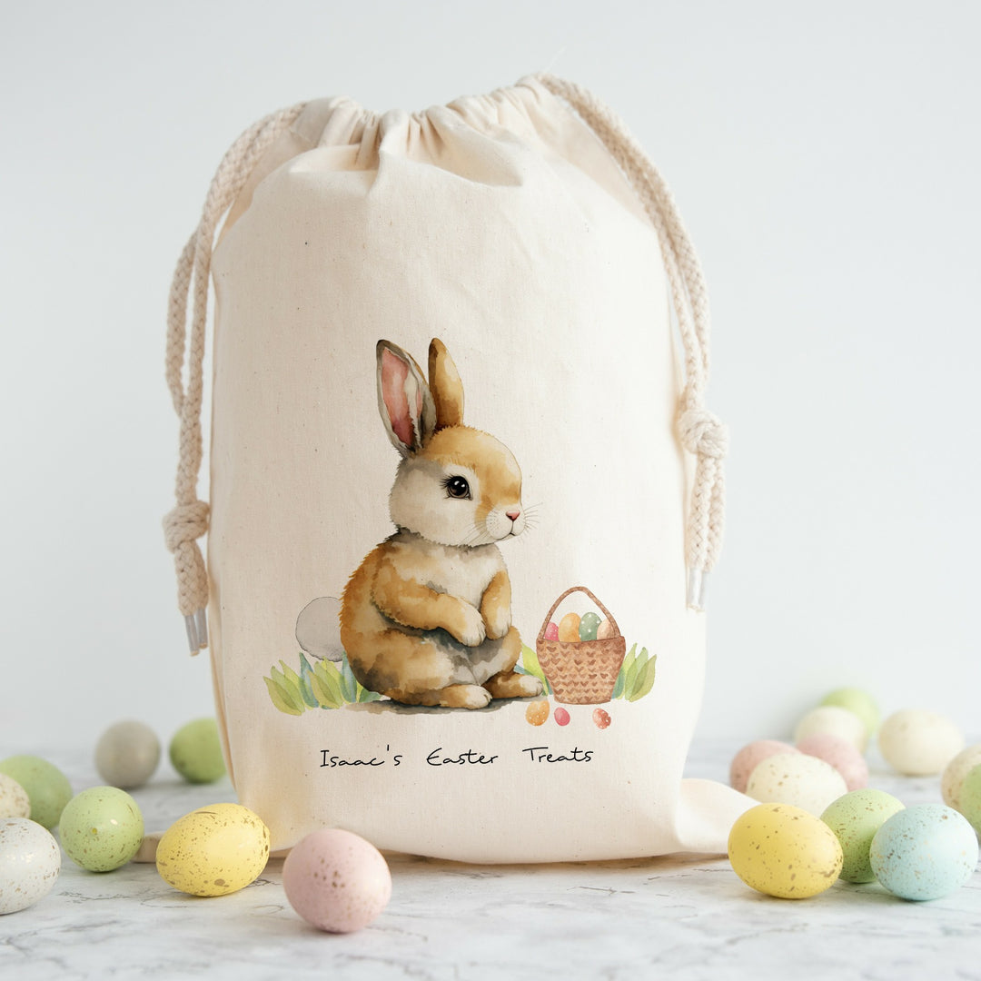 Personalised Easter Treat Brown Bunny Treat Bag