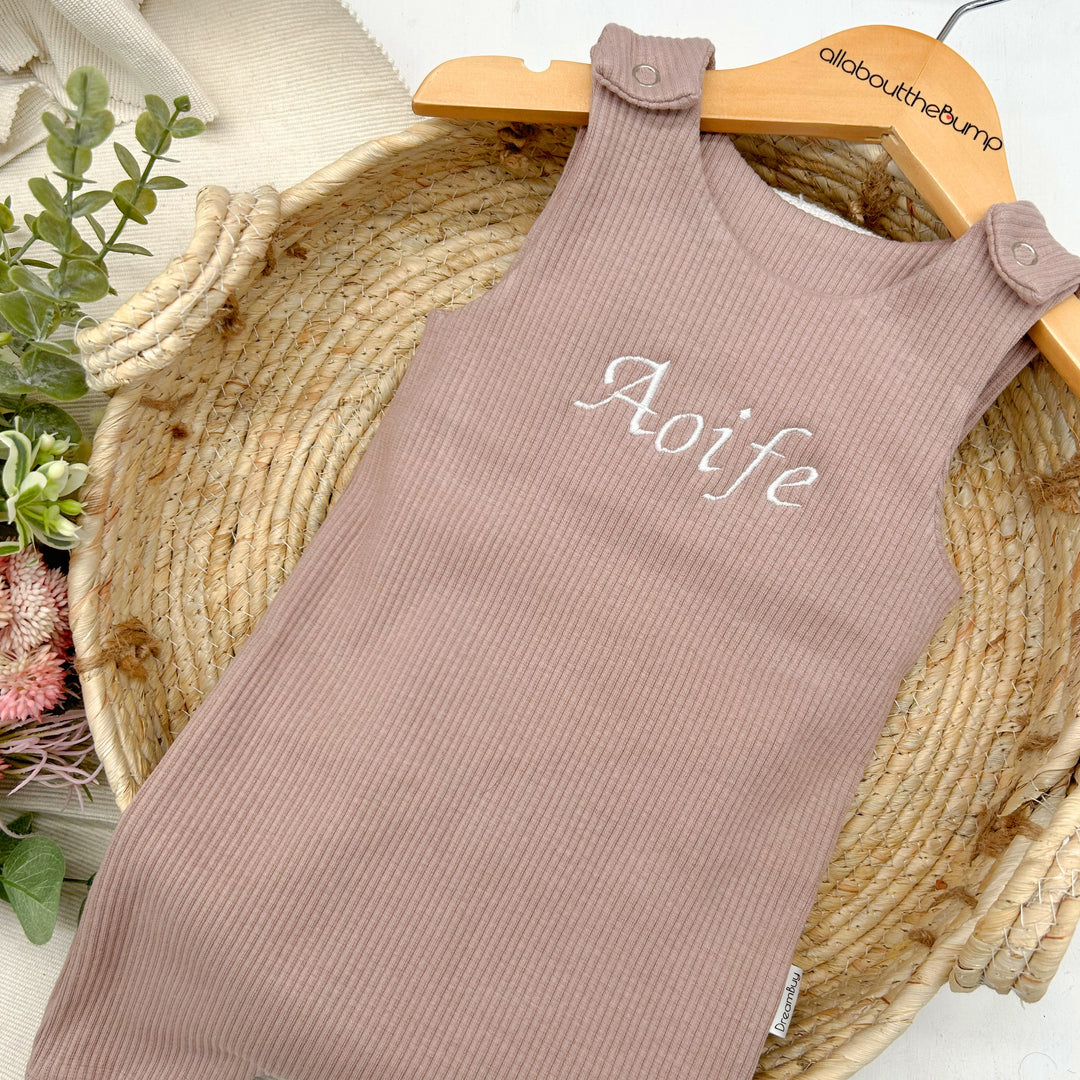 Personalised Embroidered Ribbed Dungarees