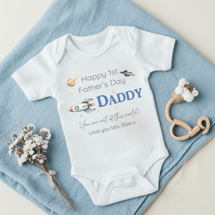 Personalised Out Of This World Father's Day Babygrow/Vest
