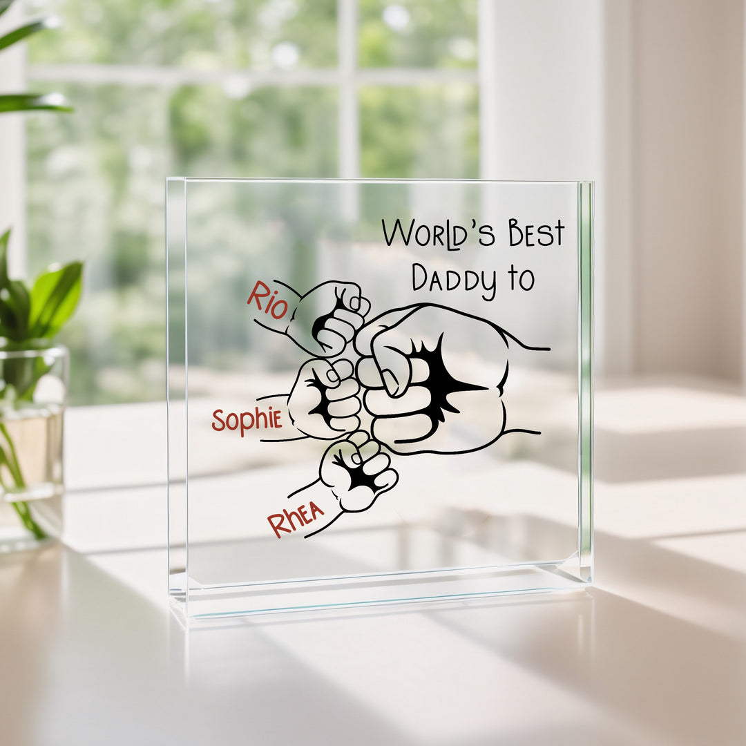 Personalised World's Best Daddy Acrylic Block