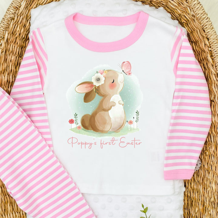 Personalised Pink Balloon Bunny My First Easter Pyjamas