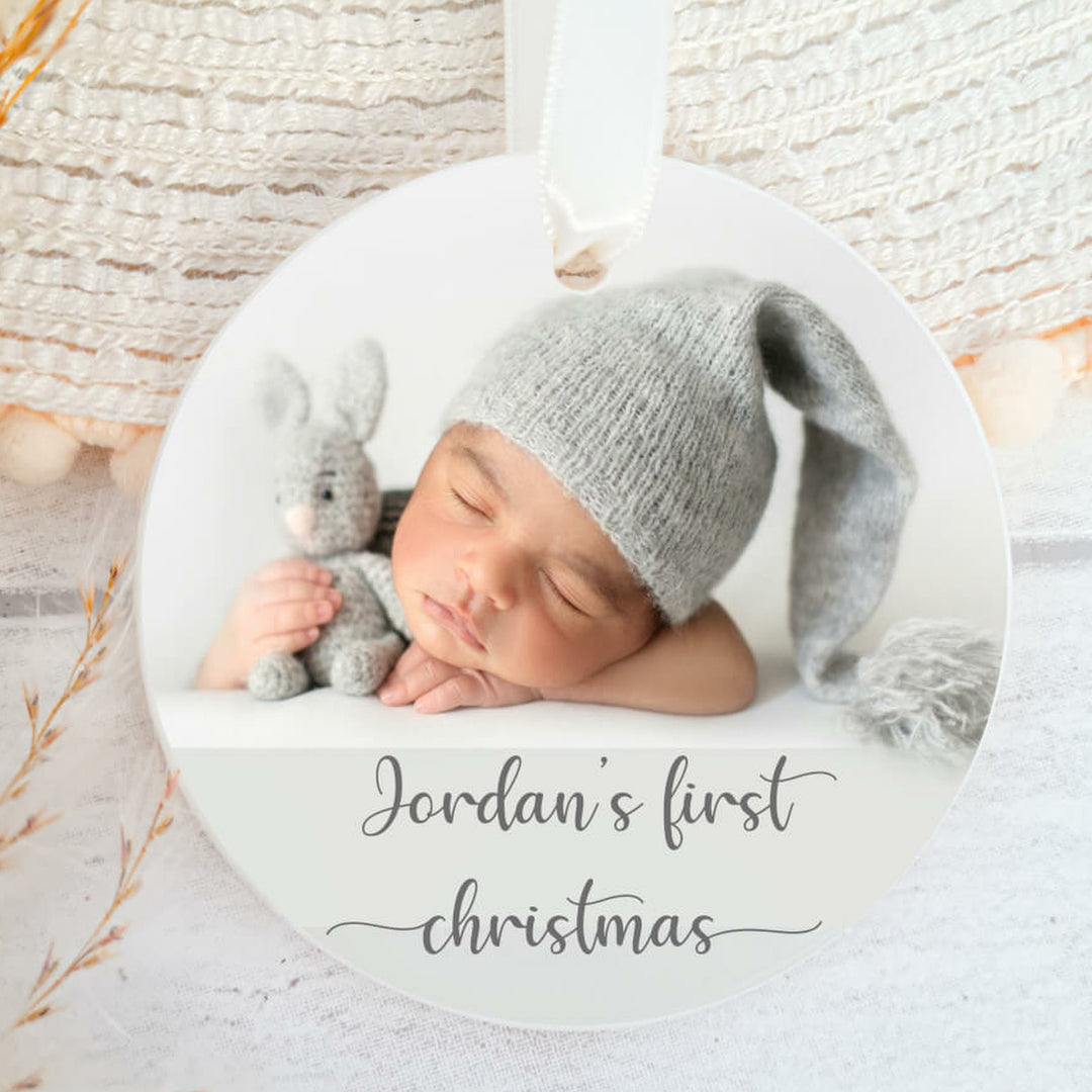 Personalised Baby's First Christmas Ceramic Ornament Bauble