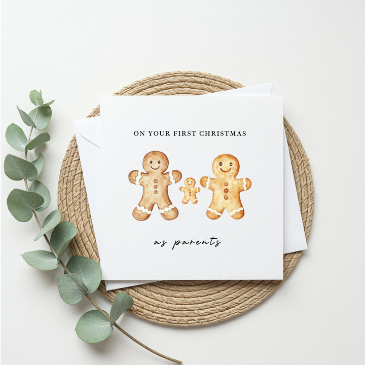 On Your First Christmas As Parents Gingerbread Christmas Card