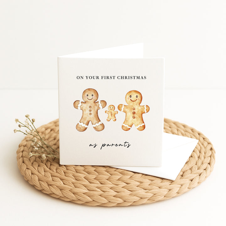 On Your First Christmas As Parents Gingerbread Christmas Card