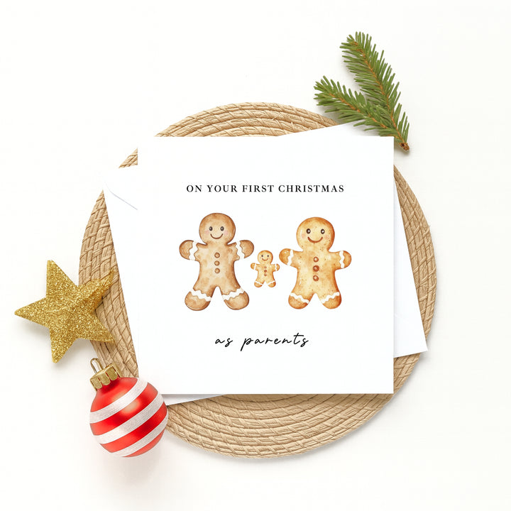 On Your First Christmas As Parents Gingerbread Christmas Card