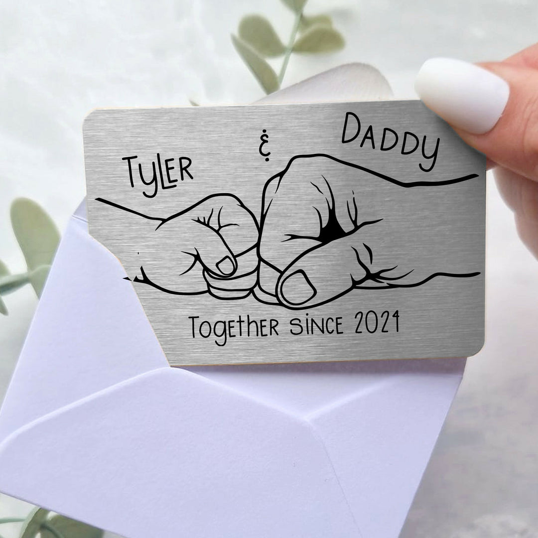 Personalised Fist Bump Father's Day Wallet Card