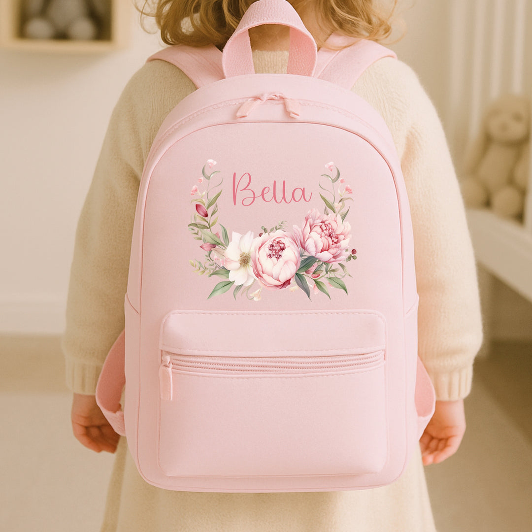 Personalised Floral Wreath Backpack