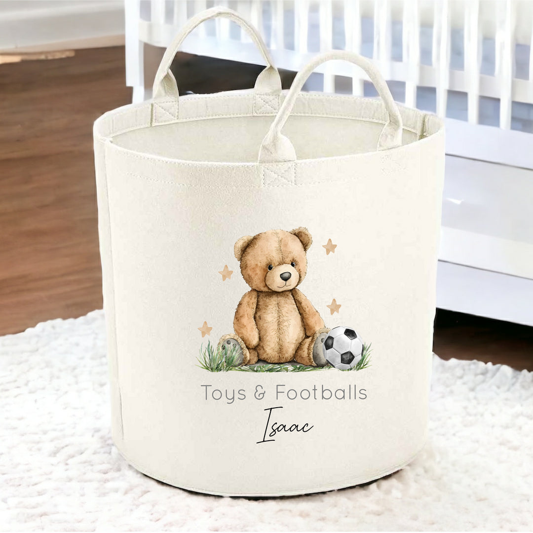 Personalised Football Teddy Toy Tub