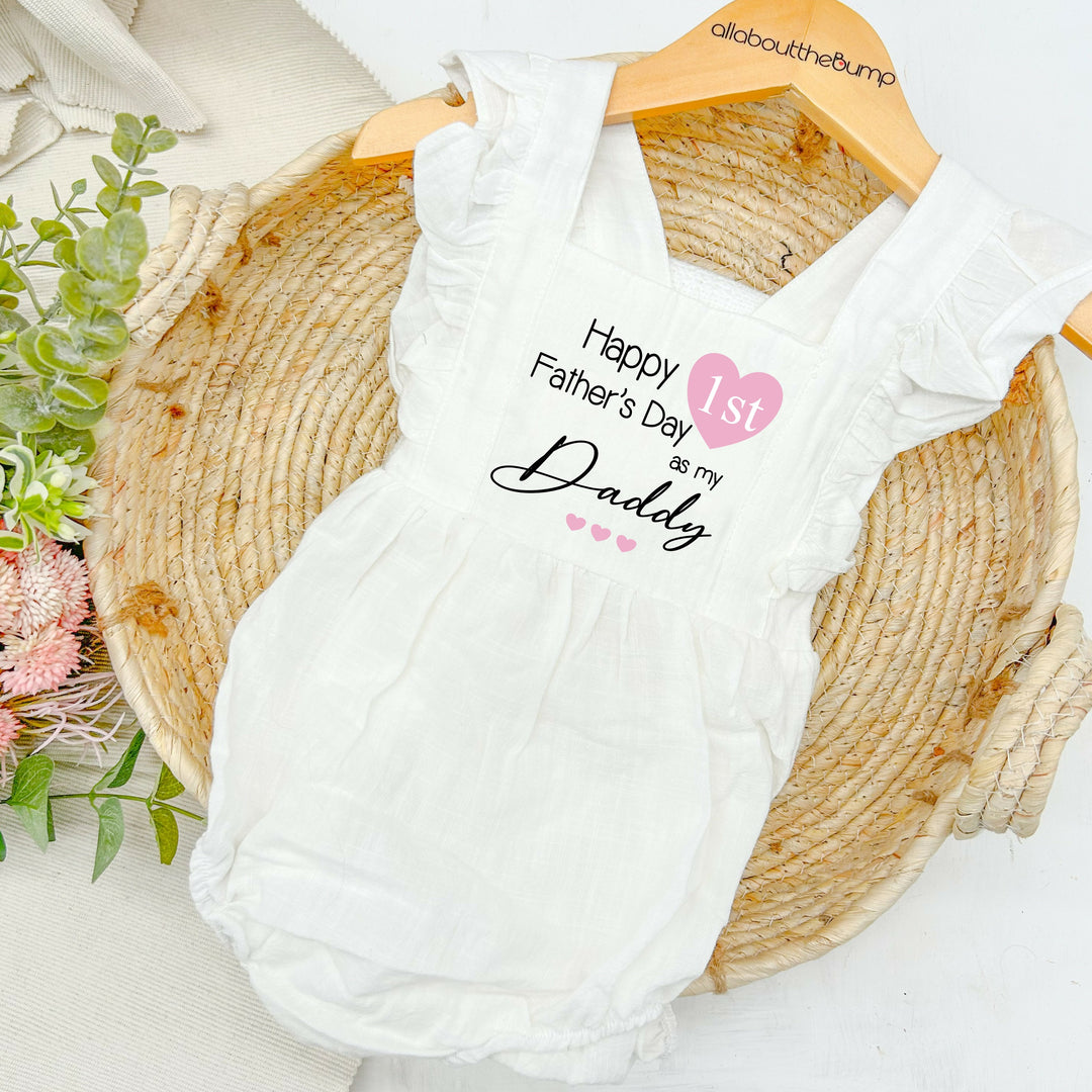 Happy First Father's Day Ruffle Romper