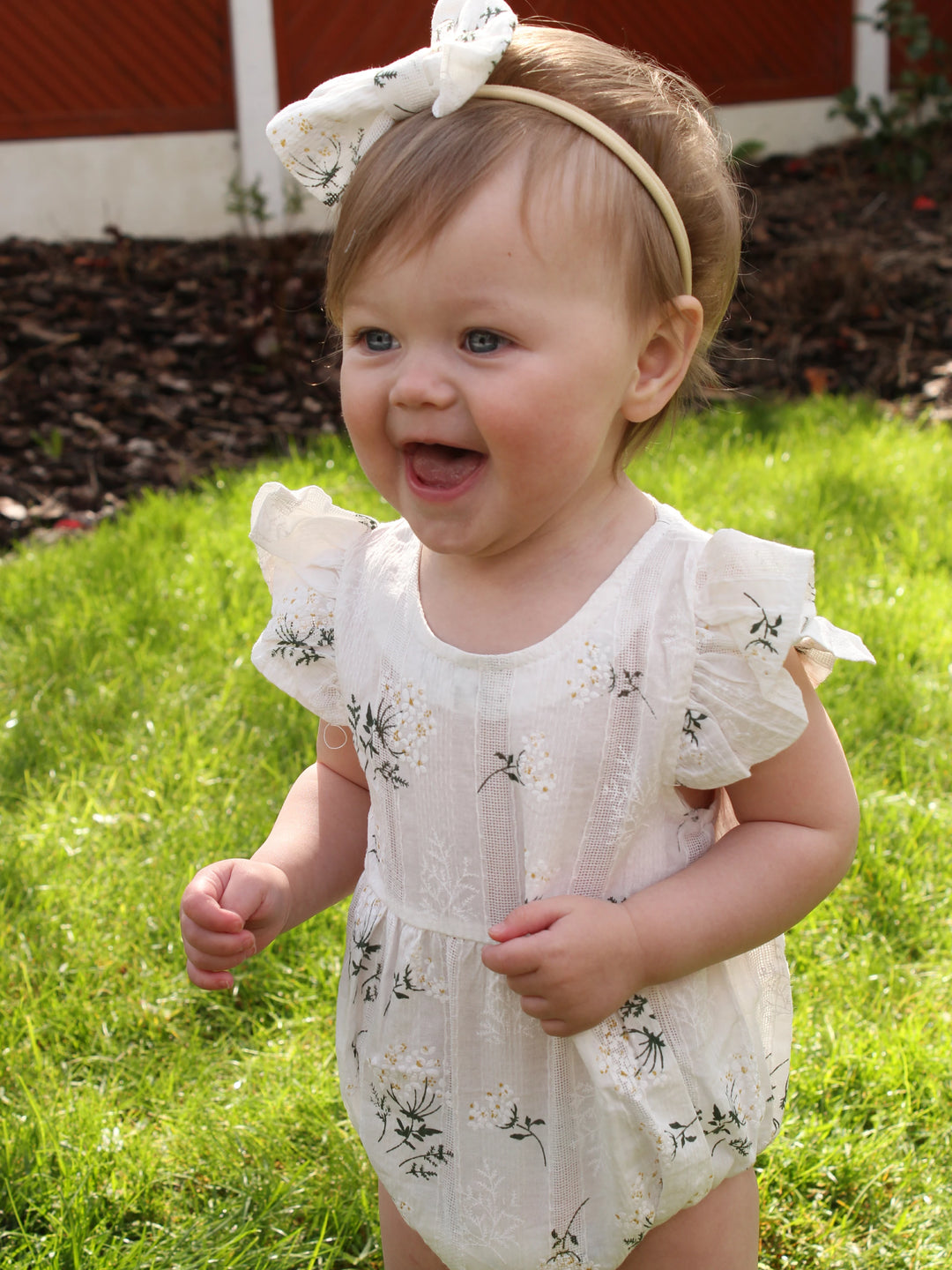White Floral Frilly Jumpsuit Bodysuit