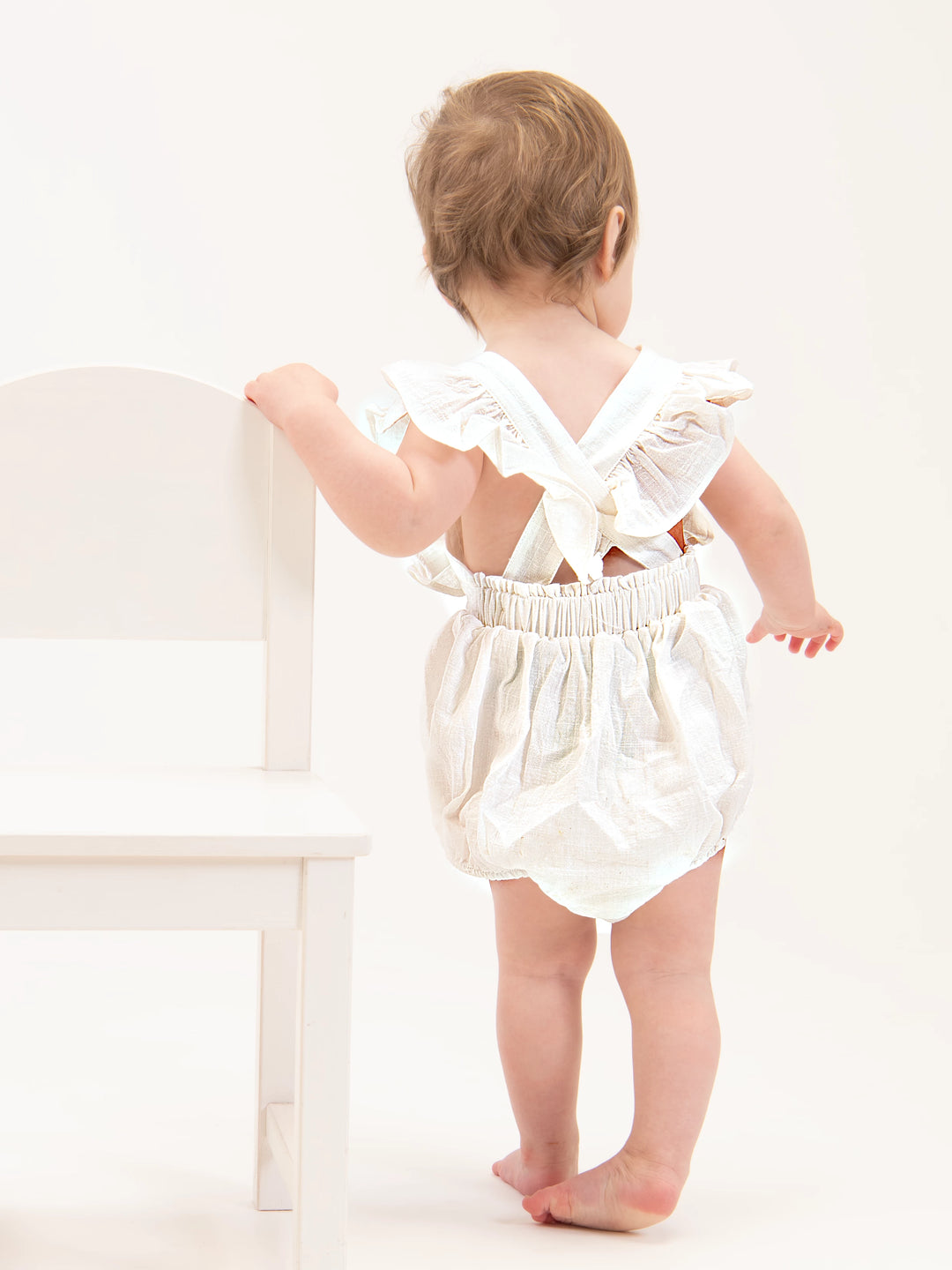 White Ruffles Sleeveless Romper