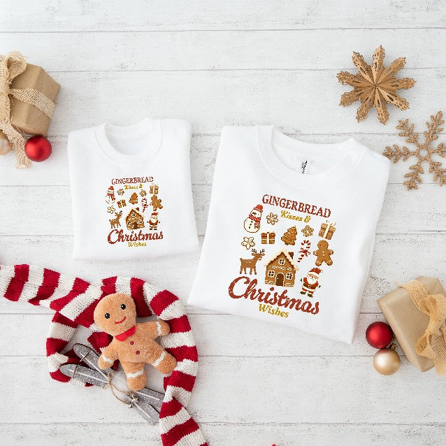 Gingerbread Kisses Christmas Family Matching Sweatshirt/Babygrow