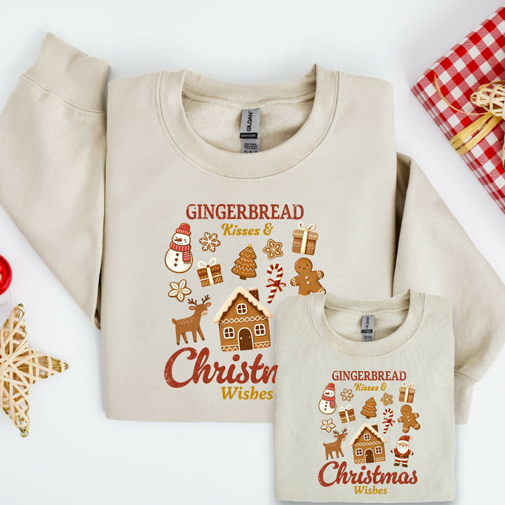 Gingerbread Kisses Christmas Family Matching Sweatshirt/Babygrow