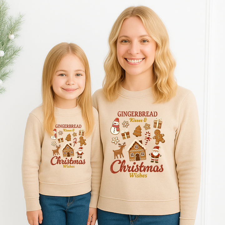Gingerbread Kisses Christmas Family Matching Sweatshirt/Babygrow