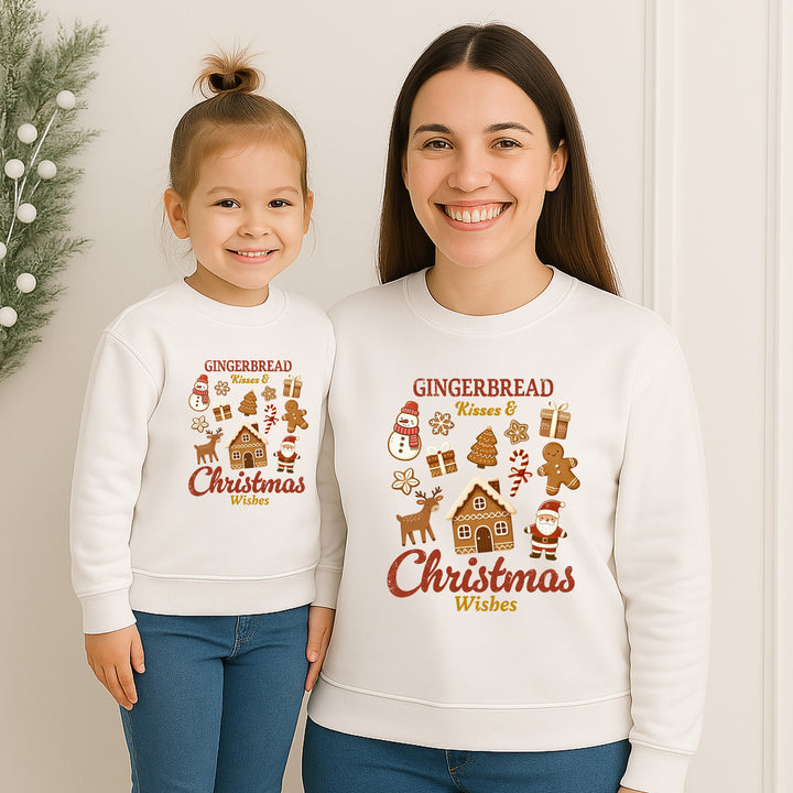 Gingerbread Kisses Christmas Family Matching Sweatshirt/Babygrow