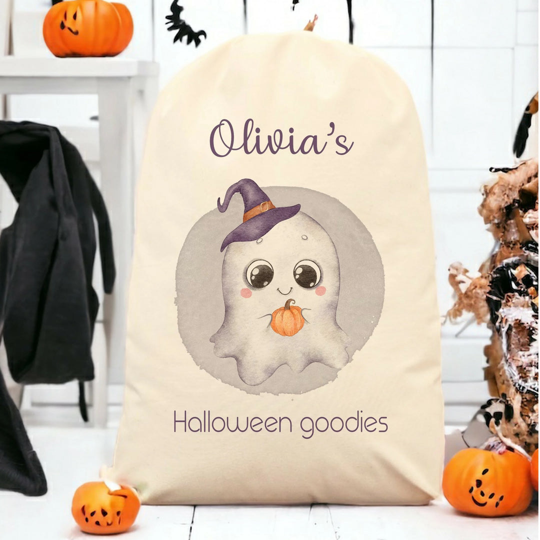 Personalised Ghost Halloween Treat Sack