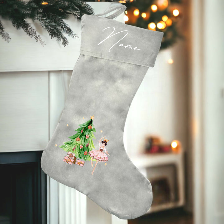 Personalised Pink Ballerina Christmas Stocking or Santa Sacks