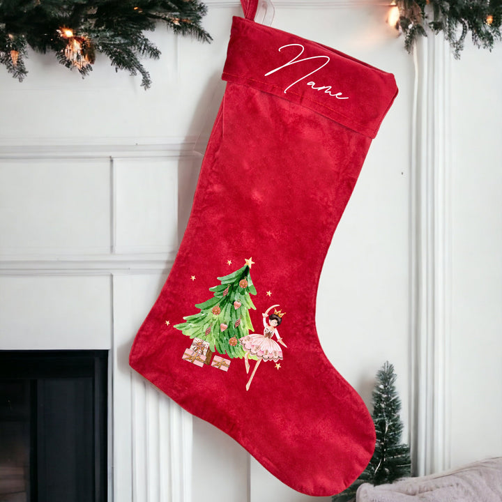 Personalised Pink Ballerina Christmas Stocking or Santa Sacks