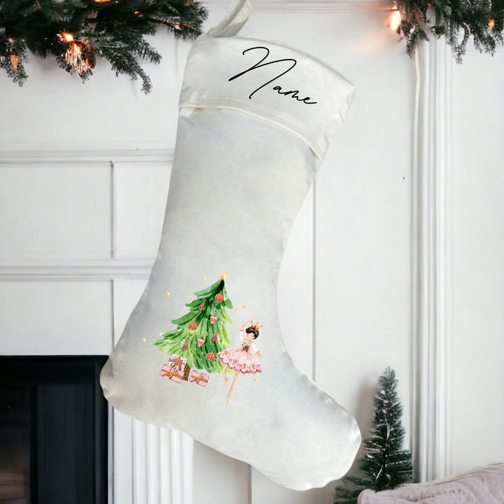 Personalised Pink Ballerina Christmas Stocking or Santa Sacks