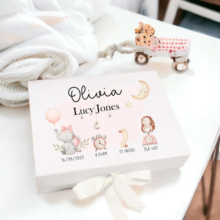 Personalised Girls Baby Animals Baby Box