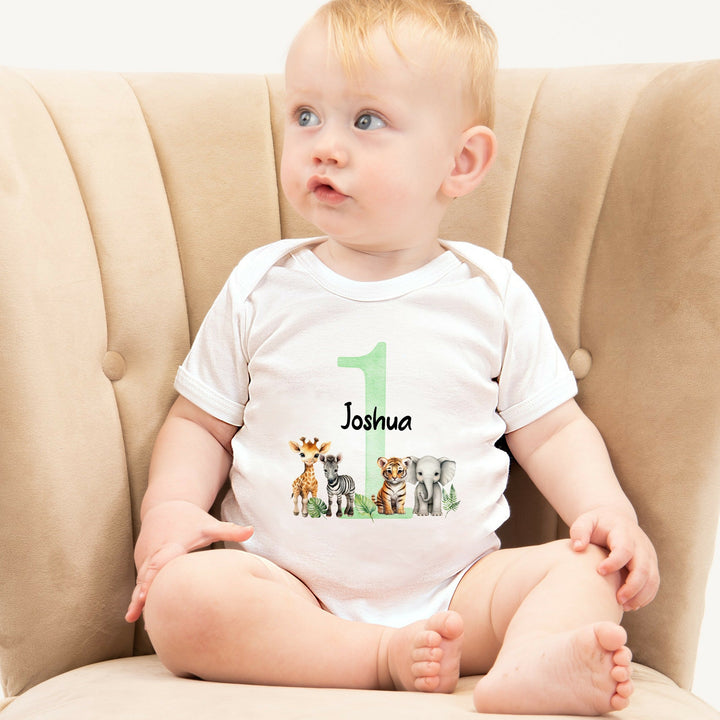 Personalised Green Jungle Birthday Vest