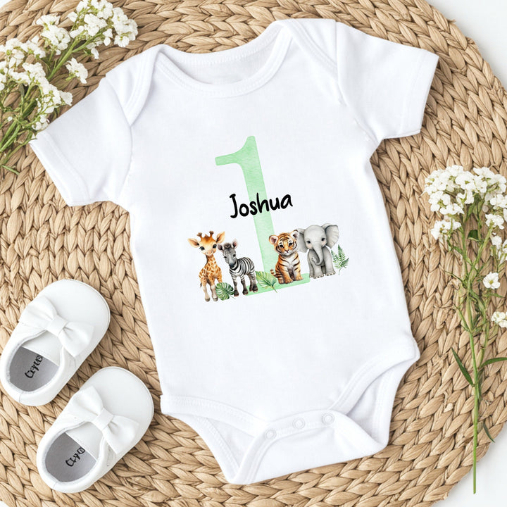 Personalised Green Jungle Birthday Vest