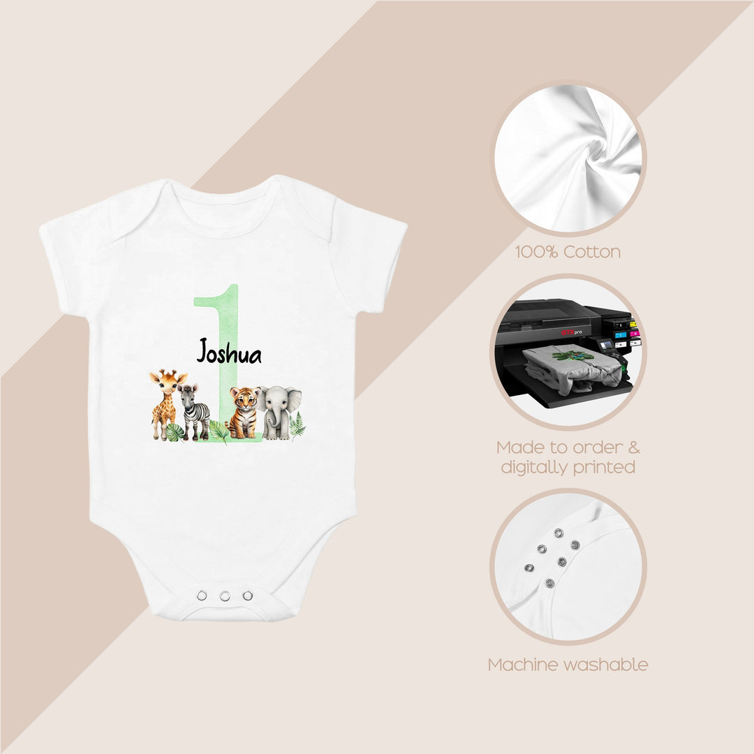 Personalised Green Jungle Birthday Vest