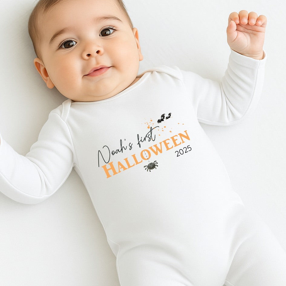 Personalised My First Halloween Spider Babygrow/Vest/Bib