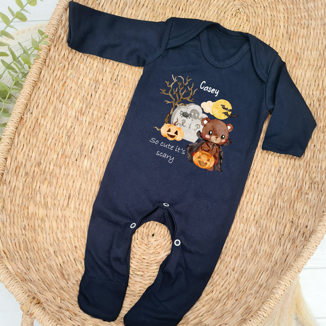 Personalised Halloween So Cute It's Scary Babygrow/Vest