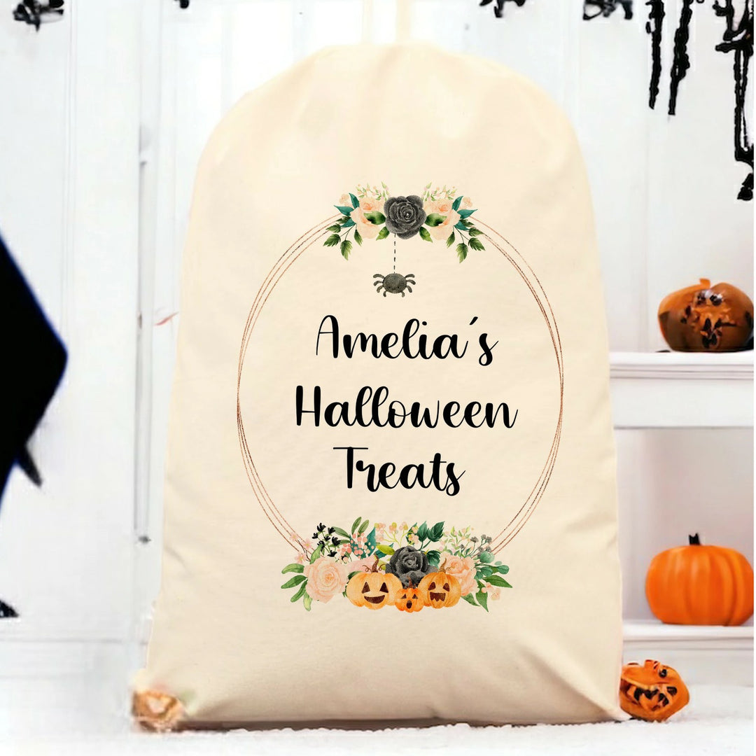 Personalised Halloween Wreath Treat Sack