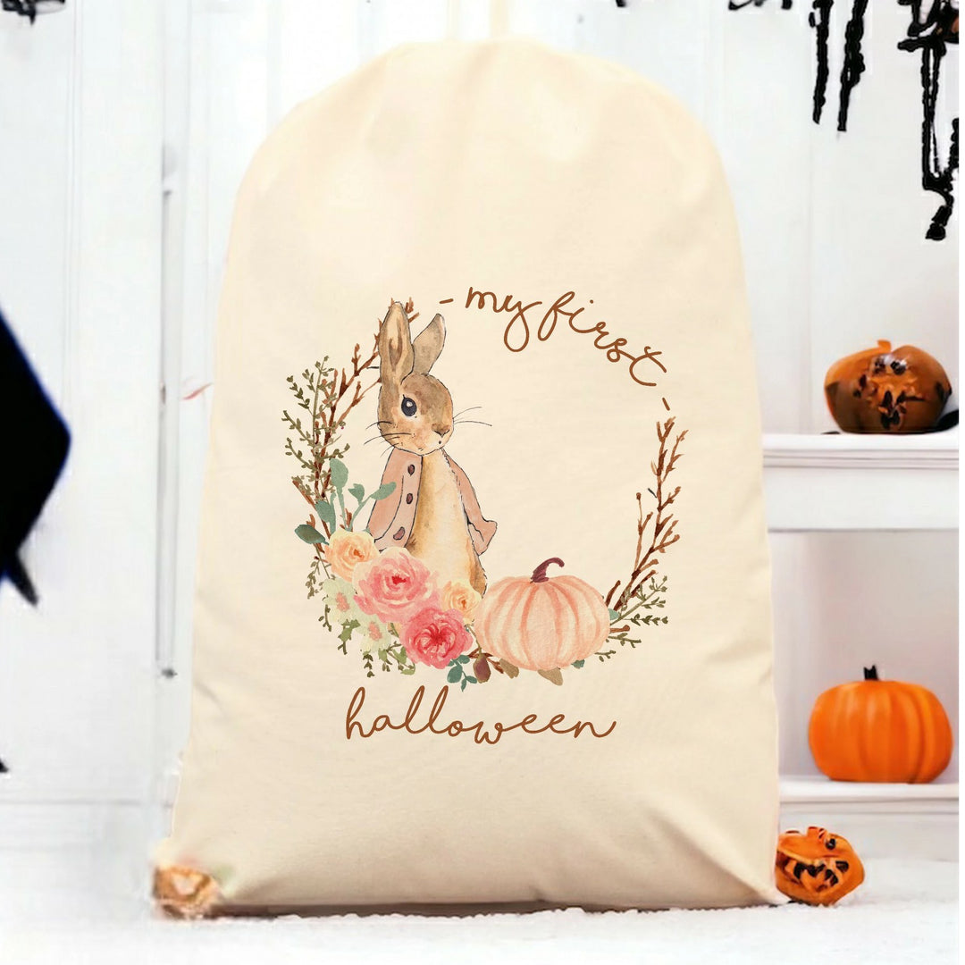 Personalised Halloween Wreath Treat Sack
