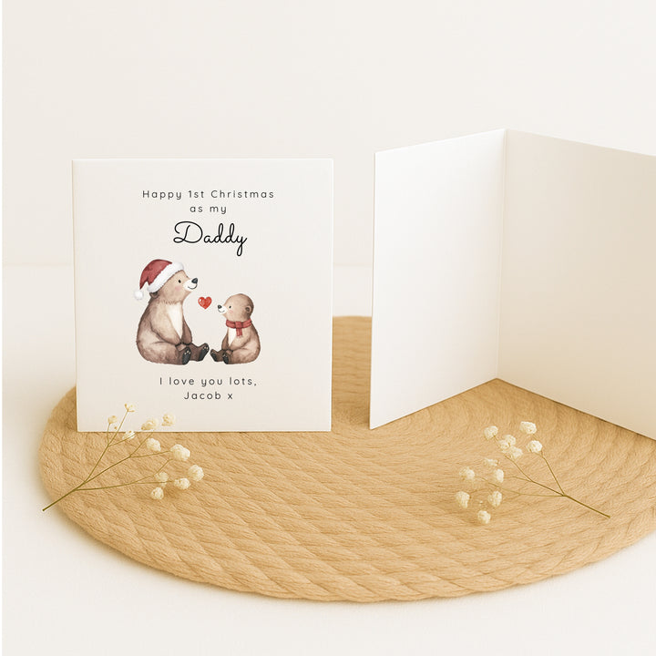 Personalised Bears Happy First Christmas As My Daddy Christmas Card