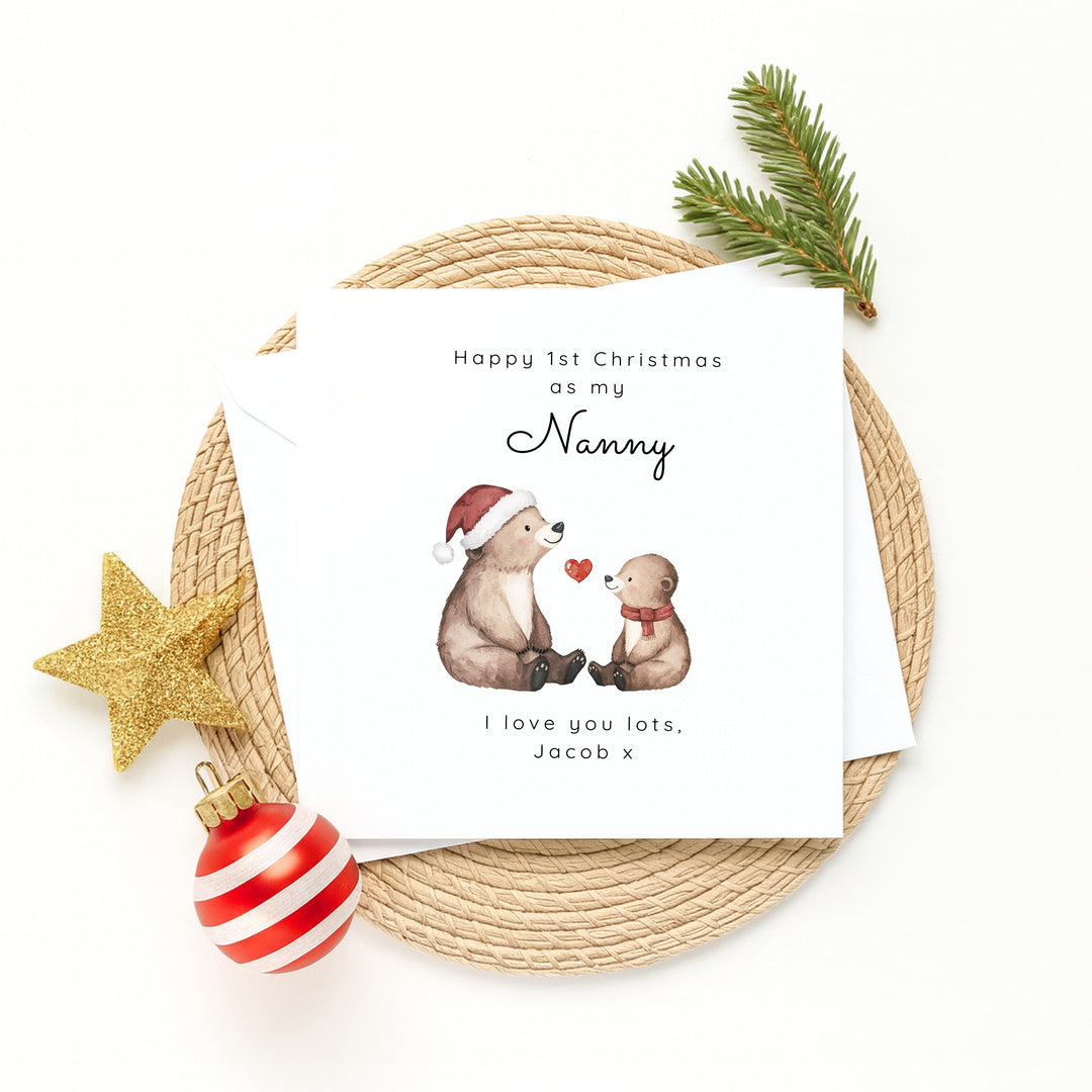 Personalised Bears Happy First Christmas As My Daddy Christmas Card