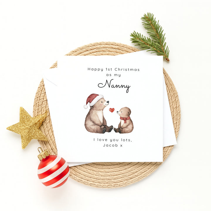 Personalised Bears Happy First Christmas As My Daddy Christmas Card