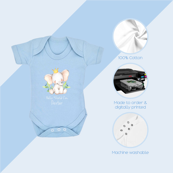 These baby vests and baby grows/sleepsuits are 100% Cotton and are made to order. They can be machine washed