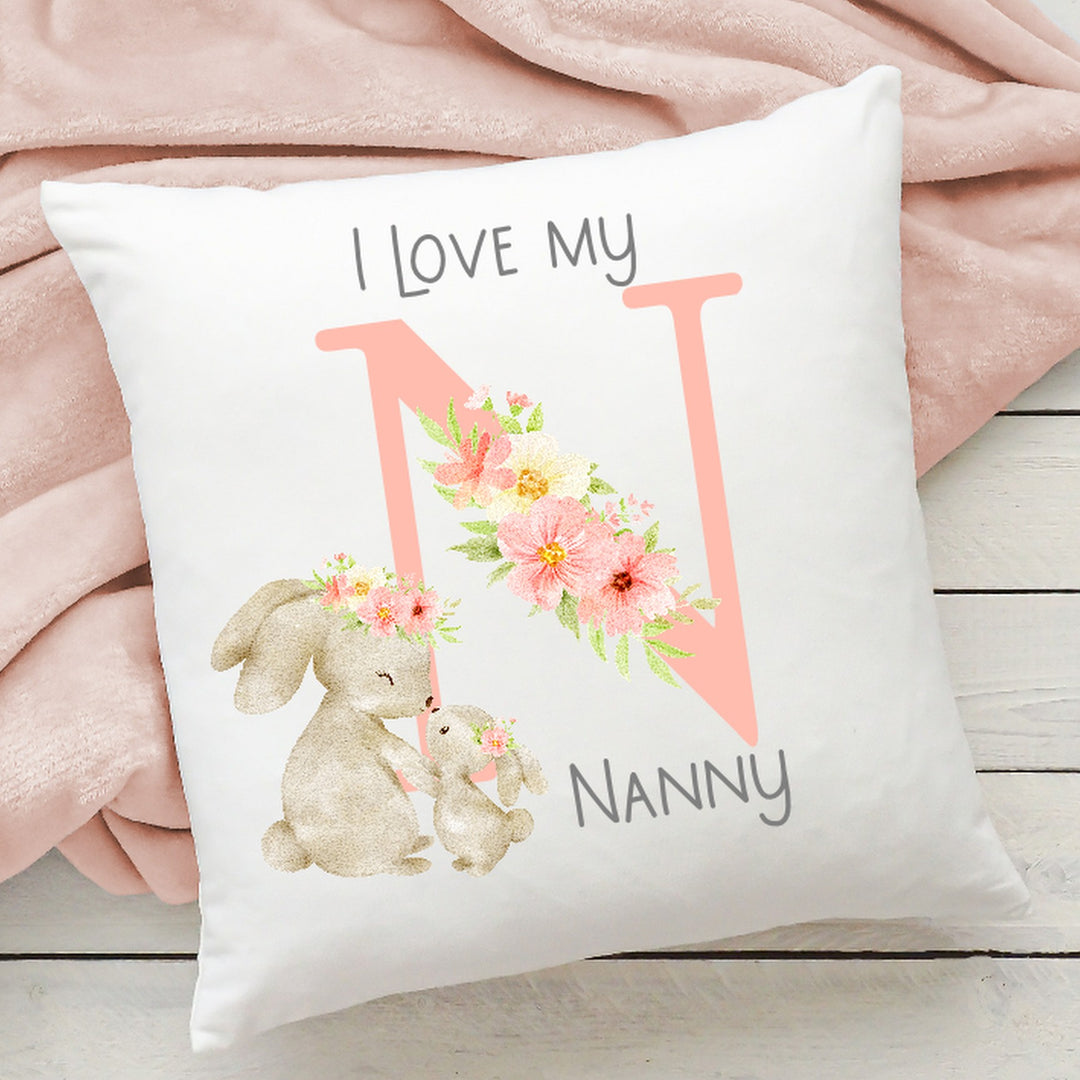 I Love My Nanny Bunny Cushion