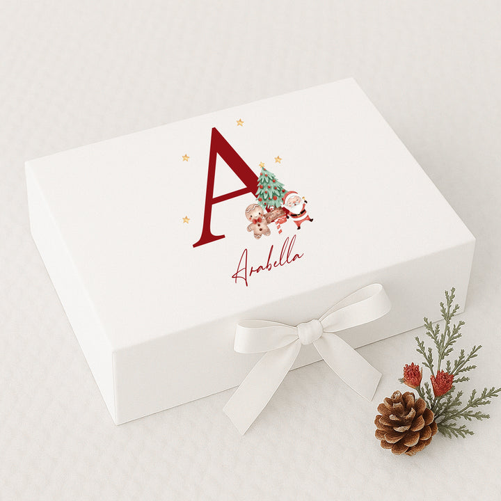 Personalised Red Initial Christmas Eve Box