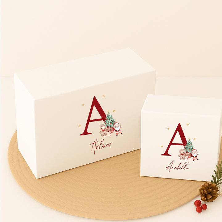 Personalised Red Initial Christmas Eve Box
