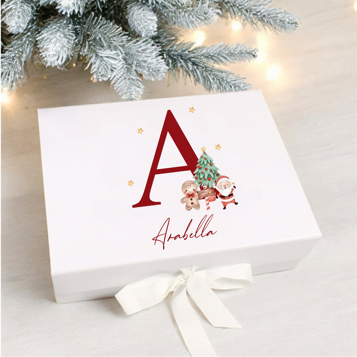 Personalised Red Initial Christmas Eve Box