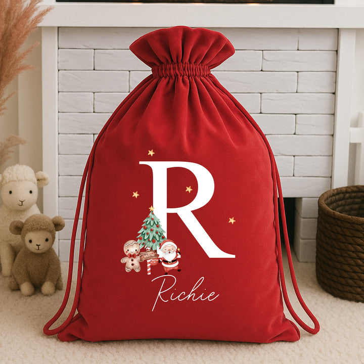 Personalised Christmas Initial Stocking or Santa Sack