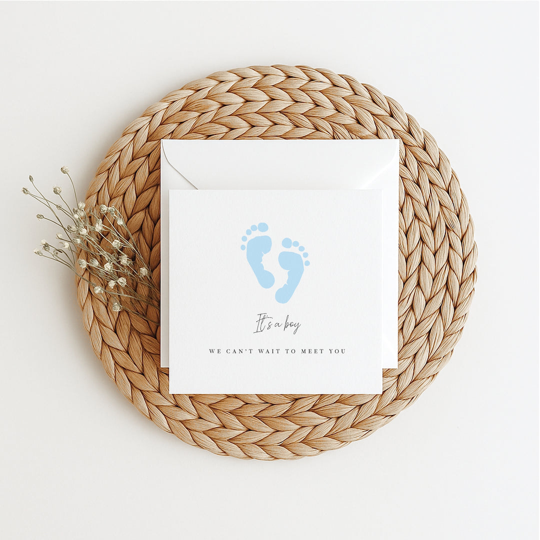 Blue It's a Boy Baby Shower Card