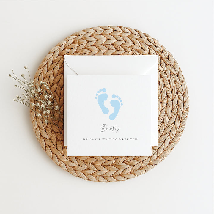 Blue It's a Boy Baby Shower Card