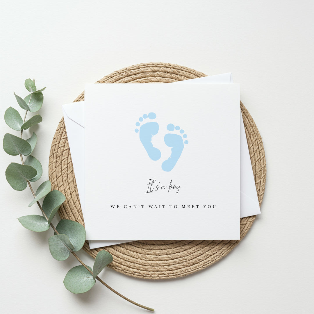 Blue It's a Boy Baby Shower Card