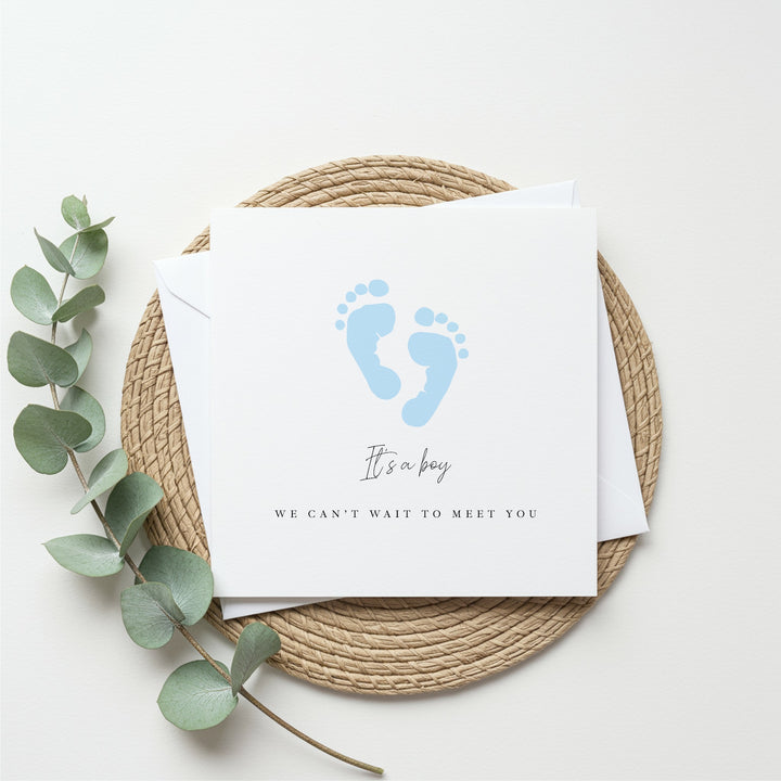 Blue It's a Boy Baby Shower Card