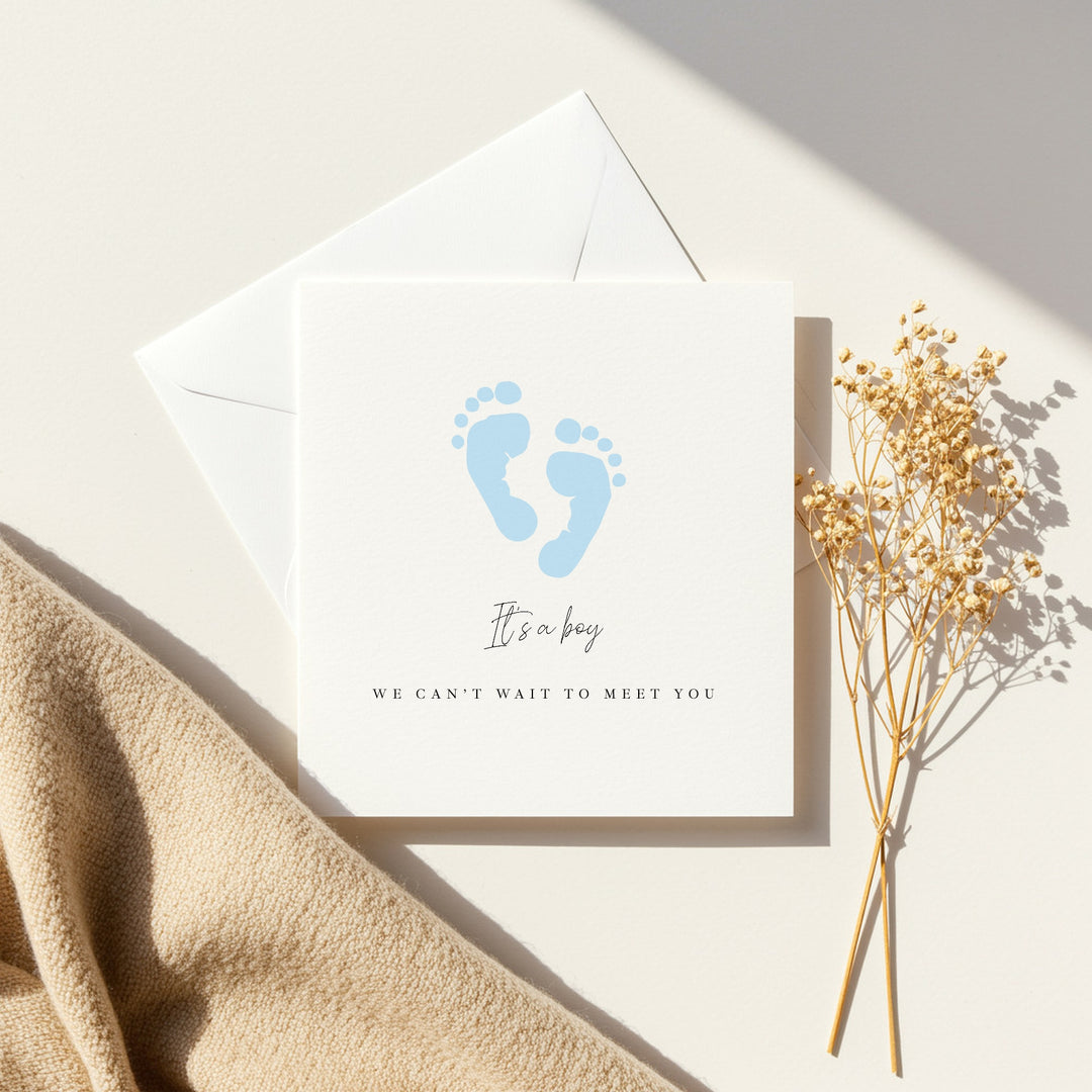 Blue It's a Boy Baby Shower Card