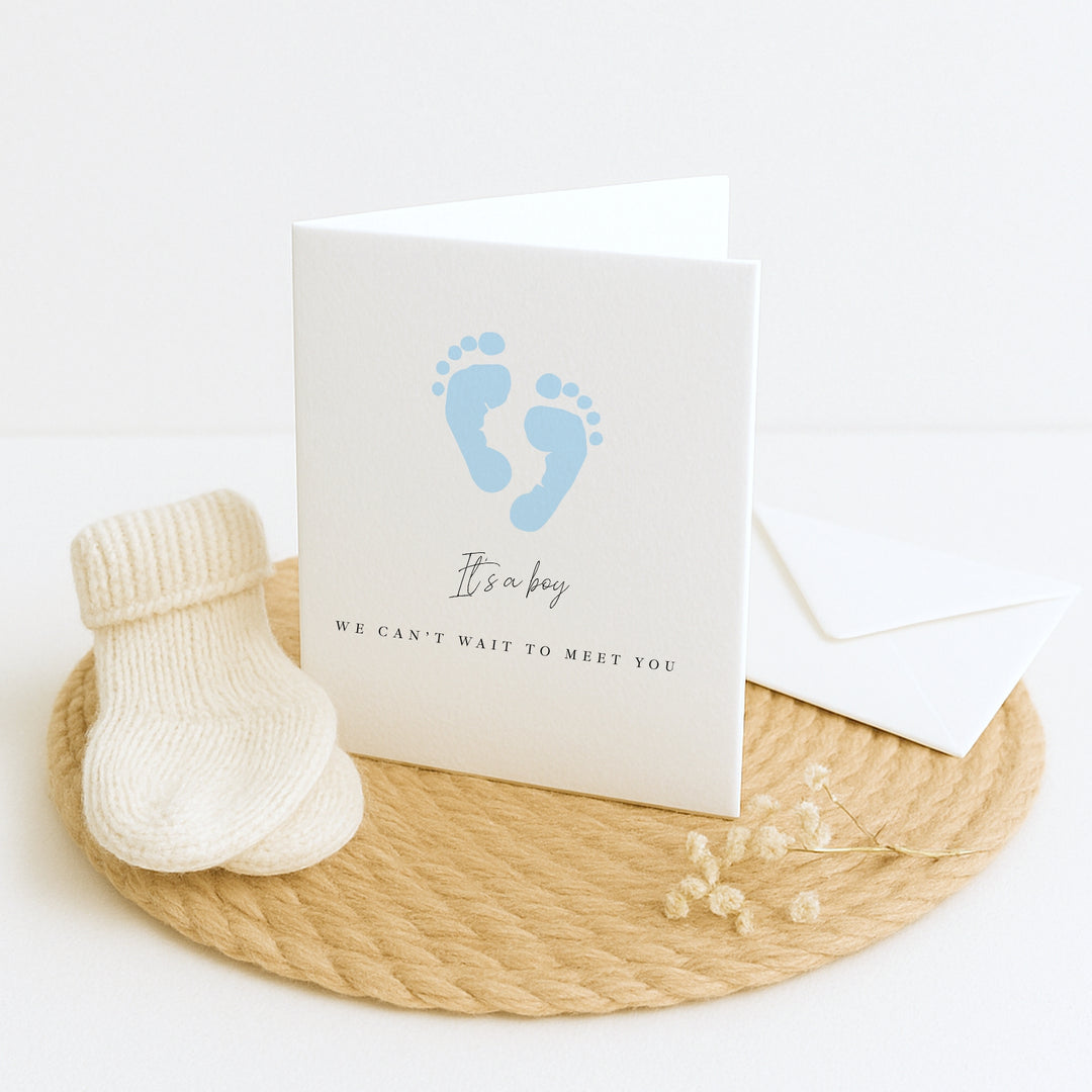 Blue It's a Boy Baby Shower Card