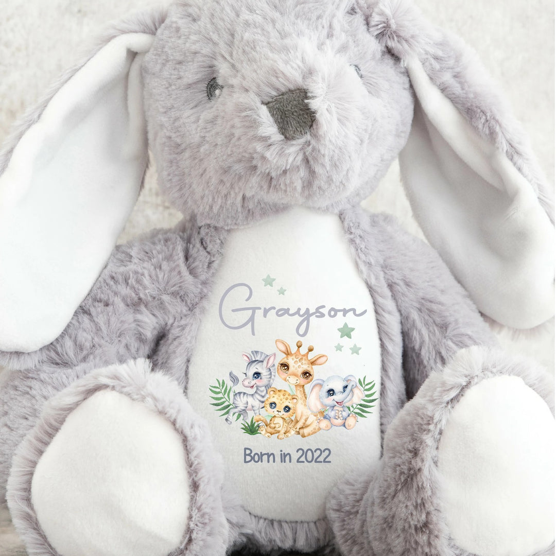 Personalised Birth Details Jungle Teddy